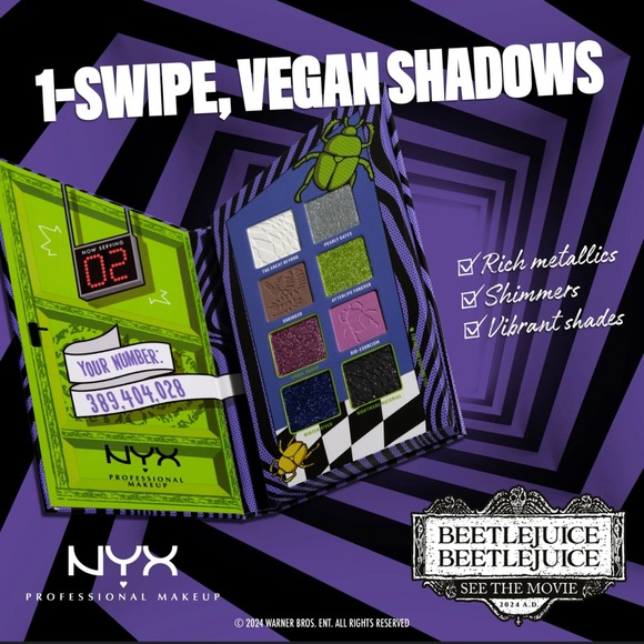 NYX Professional Makeup x Beetlejuice “Color for the Recently Deceased” Palette - Picture 6 of 15
